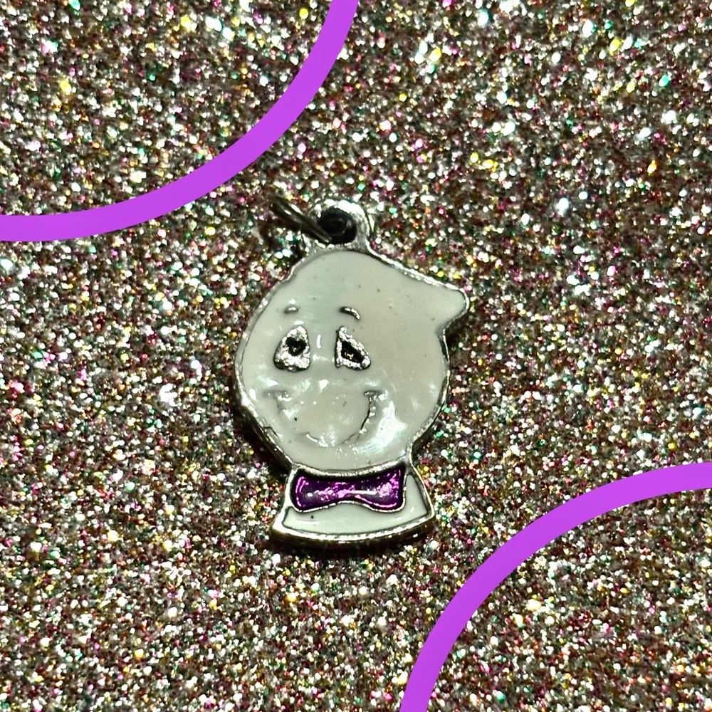 Ghost Charm with Purple Bow